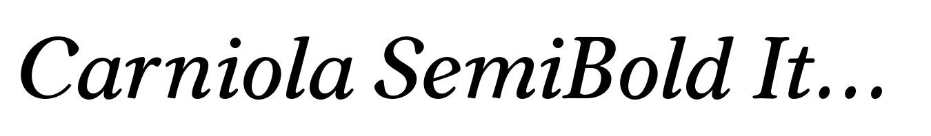 Carniola SemiBold Italic